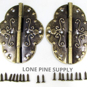 2 3/4 Inch Hinges, Antique Brass Hinges, Small Box Hinges, Butterfly Hinges