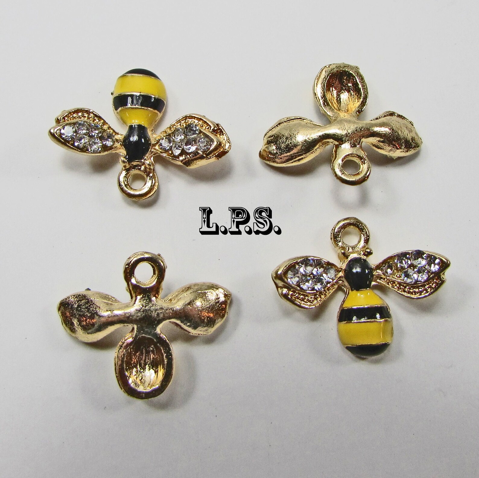 2 Pair of Bee Charms 4 Honey Bee Charms Honey Bees Sold in Etsy
