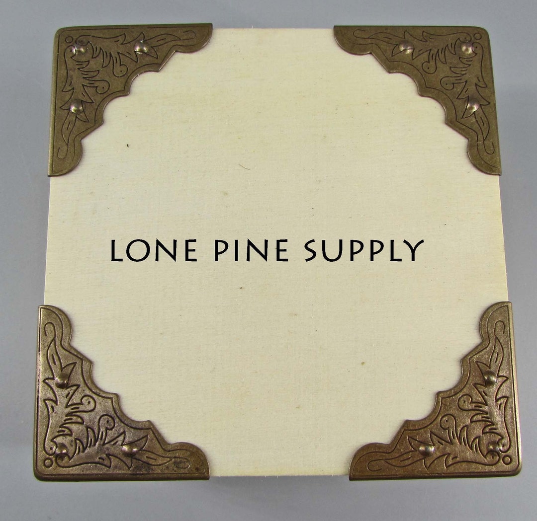 Brass Box Corners, Antique Brass Jewelry Box Corners, Corner Protectors