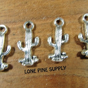 12 Catus Charm. 12 Silver Tone Catus Charm.