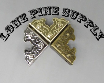 Brass Box Corners. Silver Box Corners, Antique Brass Box Corners, Antique Jewelry Box Corners, Corner Protectors,