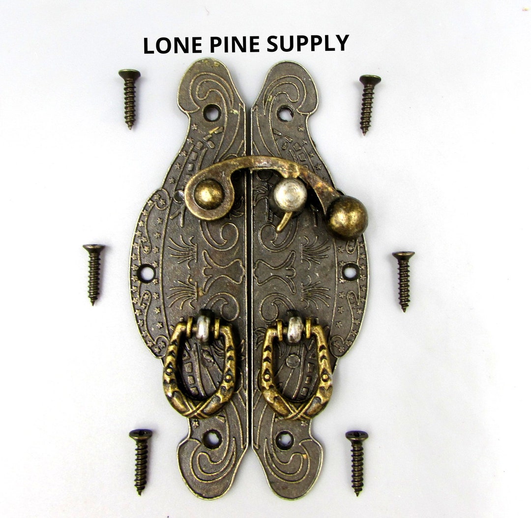 Antique Brass Latch Jewelry Box Latch Box Latch 3 9/16 Etsy