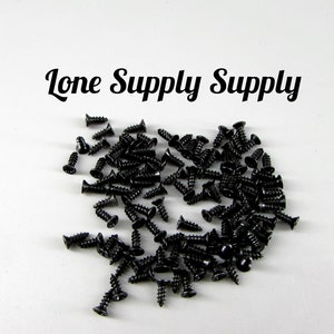 1/4 Inch Gloss Black Screws, 100 Black Steel 1/4 Inch Screws, Black Screws