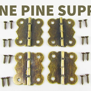1 1/8 Inch Hinges, Antique Brass Hinges, Small Box Hinges, Butterfly Hinges