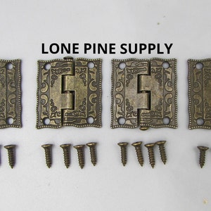 1 Inch Hinges, Antique Brass Plated Hinges, Small Box Hinges, Butterfly Hinges