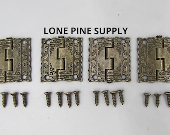 1 Inch Hinges, Antique Brass Plated Hinges, Small Box Hinges, Butterfly Hinges