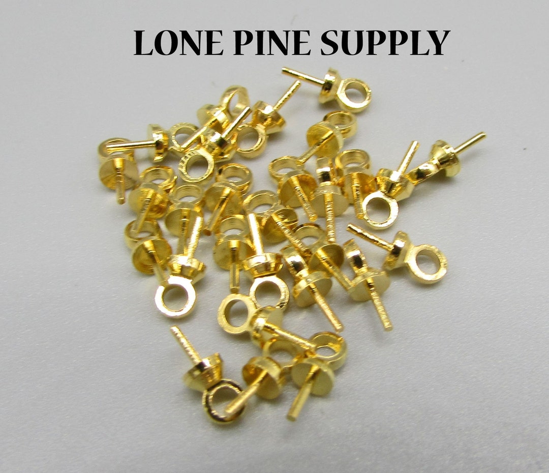 25 Eye Pins, Gold Eye Pins, Half Bail Eye Pins, Eye Pins, Eye Hook Pins ...