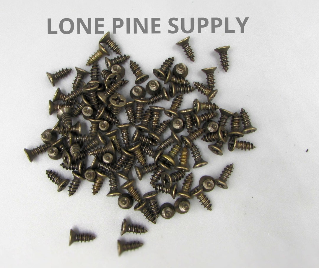 5/16 Inch Antique Brass Screws, 100 Antique Brass 5/16 Inch Screws