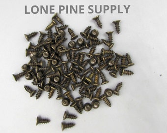 5/16 Inch Antique Brass Screws, 100 Antique Brass 1/4 Inch Screws, Antique Brass Screws