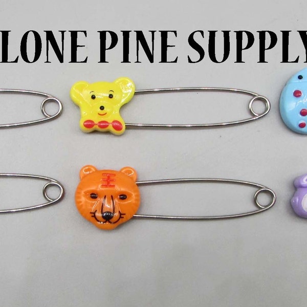 Baby Pins, Diaper Pins, Safty Pins. Colored Pins, Colored Diaper Pins. Vintage Diaper Pins.