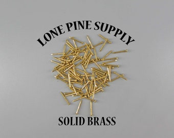 100 1/2 Inch Solid Brass Nails. Small Antique Solid Brass Nails, 1/2 Inch Brass Nails, Hobby Nails, Small Gauge Nails