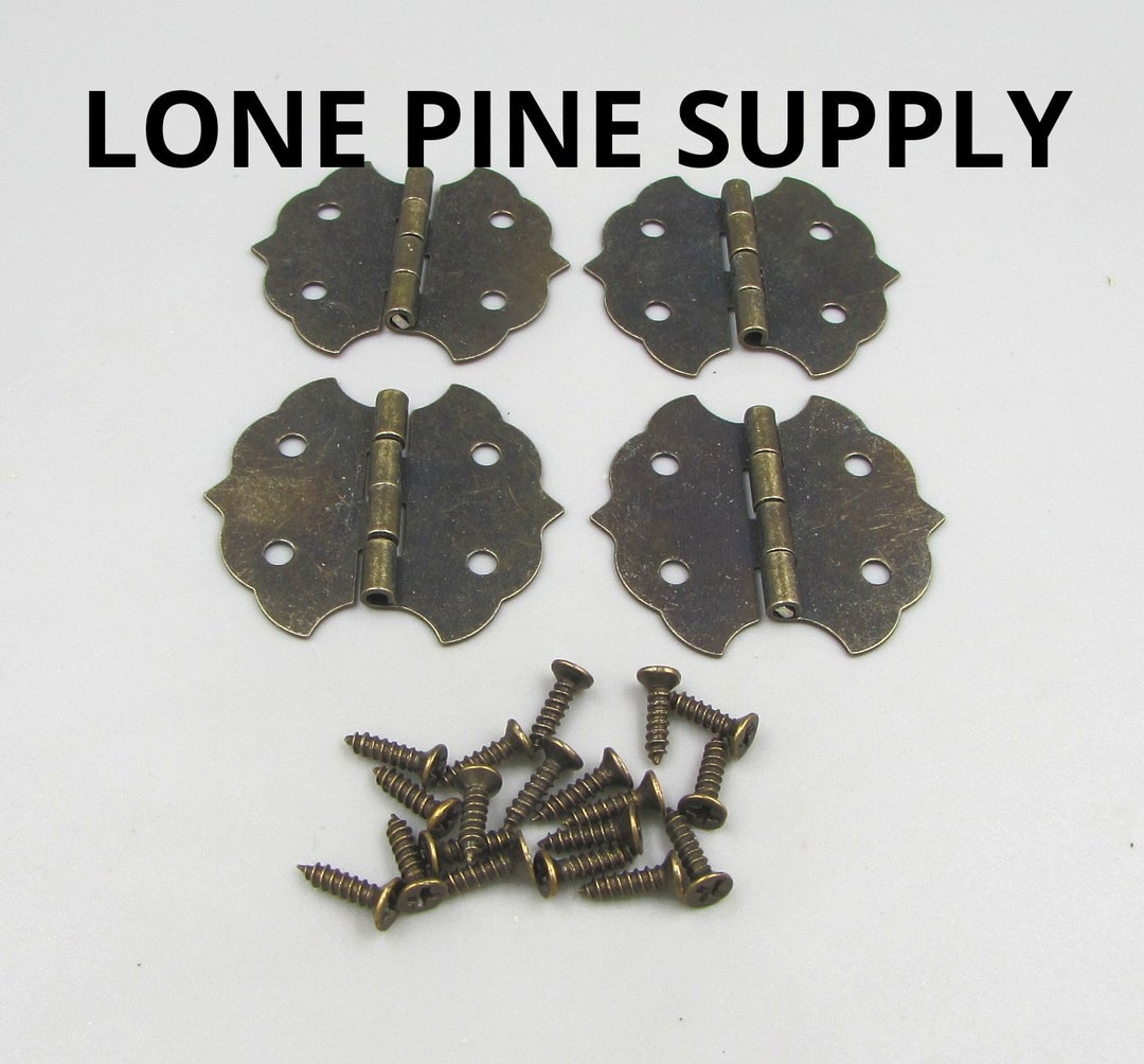 1 1/4 Inch Hinges, Antique Brass Hinges, Small Box Hinges, Butterfly