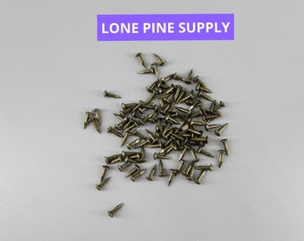 100 Antique Brass Plated Nails. Small Antique Brass Nails, 1/4 Brass Nails, Hobby Nails, Small Gauge Nails