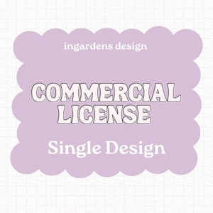 Commercial  License | Single Design for Transfers, Embroidery Digitisation, Fabrics and more
