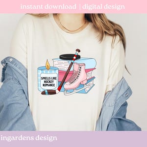 Gerüche wie Hockeyschläger Romanze PNG SVG, Bücherwurm Png svg, digitaler Download Kunst für T-shirt, Aufkleber, Becher und mehr Bild 3
