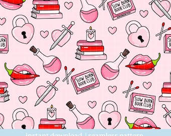 Romance modèle transparent livresques PNG, modèle transparent livresques, téléchargement numérique, motif répété
