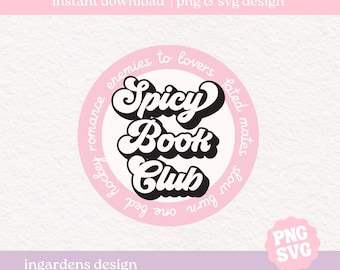 Spicy Book Club PNG SVG, Bookish png svg, Badge svg png