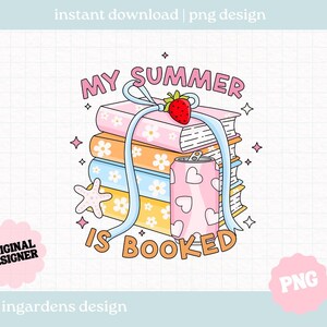 Mi verano está reservado PNG, Bookish PNG, Bookish Summer Descarga digital de arte para camisetas, calcomanías, tazas y más