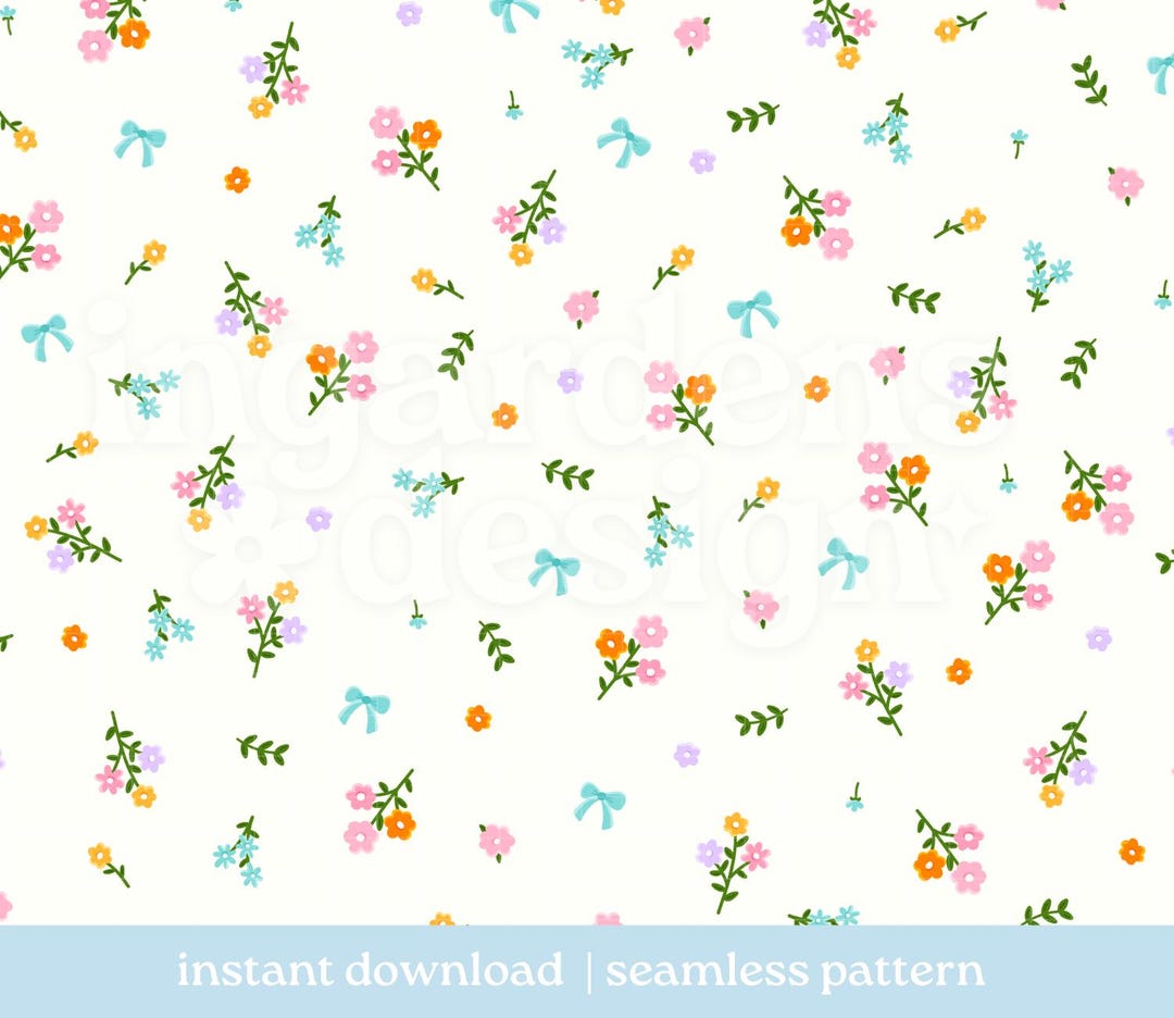 Mini Flower Pattern Animation Mini Flowers Floral Seamless Pattern, Digital Download, Seamless ...
