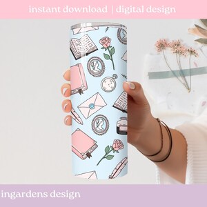 Historical Romance Seamless Pattern PNG, Bookish Seamless Pattern, Digital Download, Repeat Pattern image 2