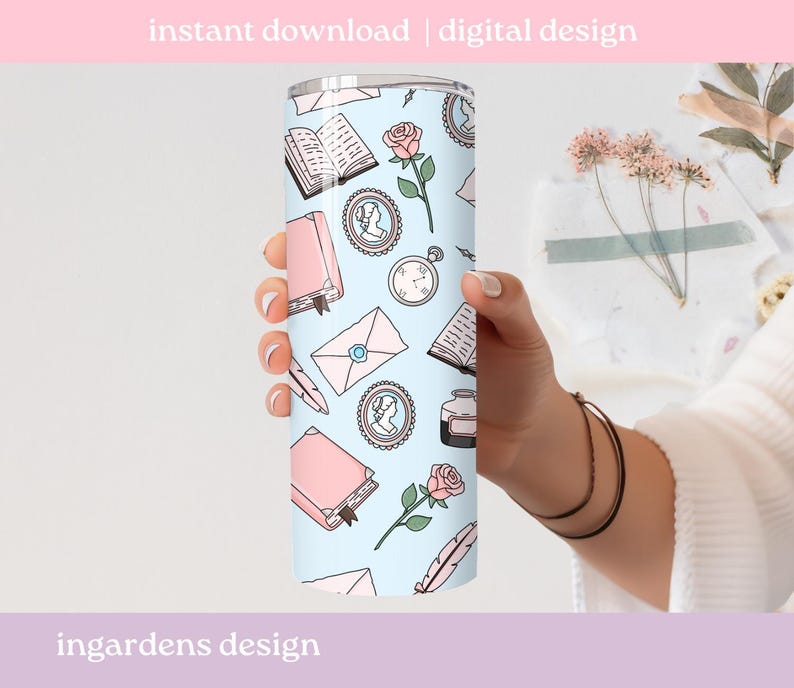 Historical Romance Seamless Pattern PNG, Bookish Seamless Pattern, Digital Download, Repeat Pattern image 2