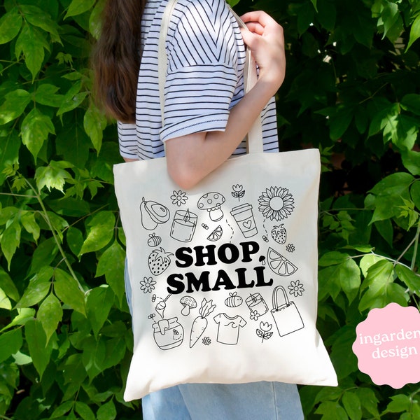 Shop Small SVG PNG , Small Business cute file, farmers market svg png, tote bag small business, cute hand drawn farmers market elements