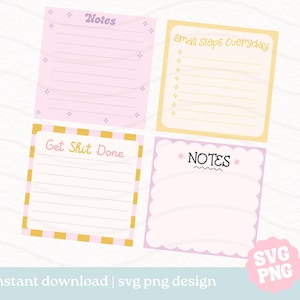 Notepad svg png, Trendy To Do Lists svg png, Printable Note To Do List PNG SVG, digitaler Download