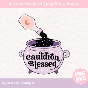 Cauldron Blessed SVG png |  acotar bookish booktok fantasy book svg png | png for tshirt | retro shirt png | reader png svg