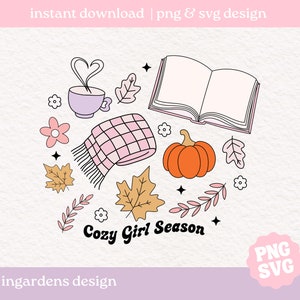 Przytulna dziewczyna Sezon SVG PNG, Jesień Sezon świąteczny, Boże Narodzenie Zima Sezon png svg, Cyfrowe pobieranie na koszulkę, kubek, naklejki i nie tylko