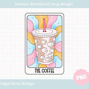 A carta de tarô de café PNG, design para carta de tarô, download de design digital