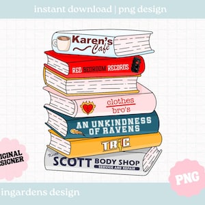 Pila de libros PNG, colina de árboles PNG, colina de árboles de Wilmington PNG Descarga digital para camisetas, tazas, pegatinas y más