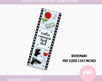 Mafia Romance Bookclub Bookmark PNG, Digital Bookmark, Printable Bookmark, Digital Download for Bookmarks
