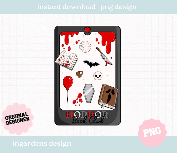Horror Tarot PNG, Bookish png, Horror Bookish png, Digital Download Art for T-shirt, Sticker, Mug and More