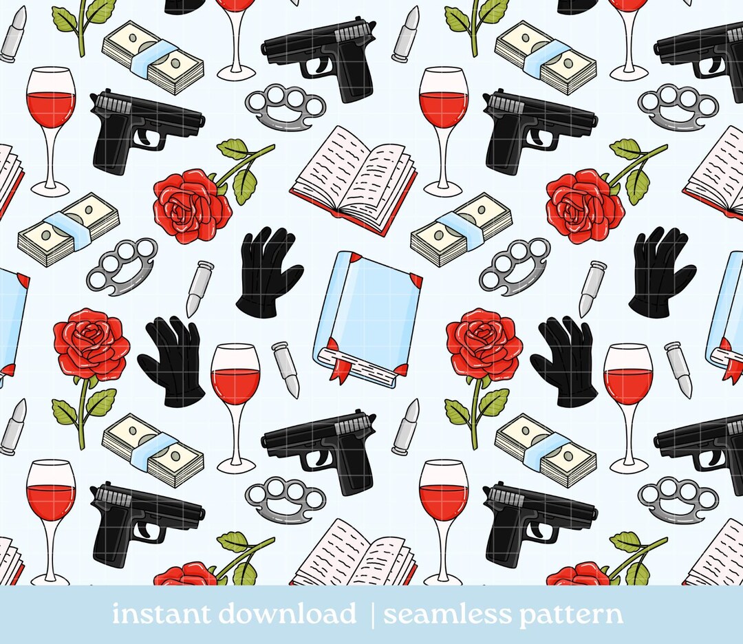 Mafia Pattern Design Mafia Romance Seamless Pattern PNG, Bookish Seamless Pattern, Digital ...