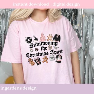 Summoning The Christmas Spirit PNG, Creepy Christmas Design png, digitale download voor T-shirt, mok, stickers en meer afbeelding 7