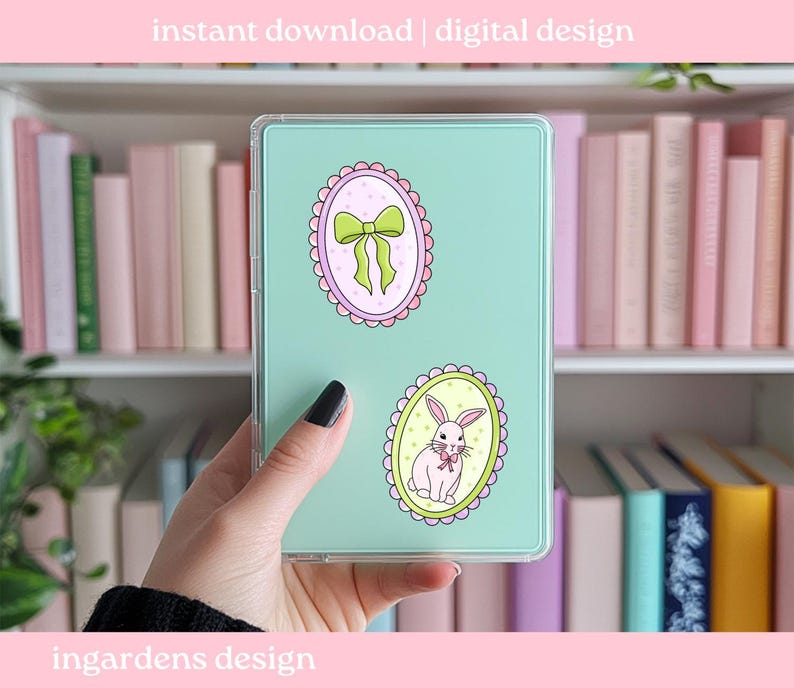 Spring Clipart PNG, Individual Spring Bunny Floral Bow Clipart Designs PNG, Digital download for t-shirt, mug, stickers and more image 7