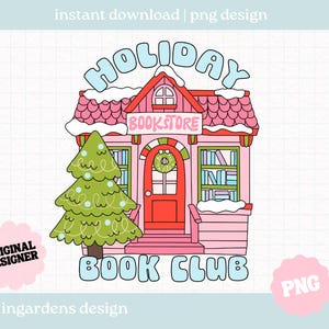 Holiday Book Club PNG, Christmas Winter Cozy Bookish png, cyfrowe pobieranie na koszulkę, kubek, naklejki i nie tylko
