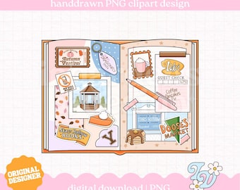 Stars Hollow Junk Journal PNG, Autumn Fall Clipart, Digital Download