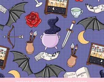 ACOTAR Seamless Pattern PNG,  Digital Download, Repeat Pattern