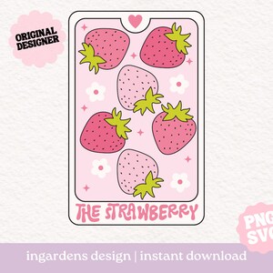 A carta de tarô de morango PNG SVG, design digital para camisetas, adesivos e muito mais