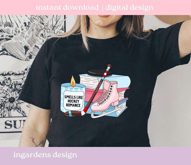 Gerüche wie Hockeyschläger Romanze PNG SVG, Bücherwurm Png svg, digitaler Download Kunst für T-shirt, Aufkleber, Becher und mehr Bild 8