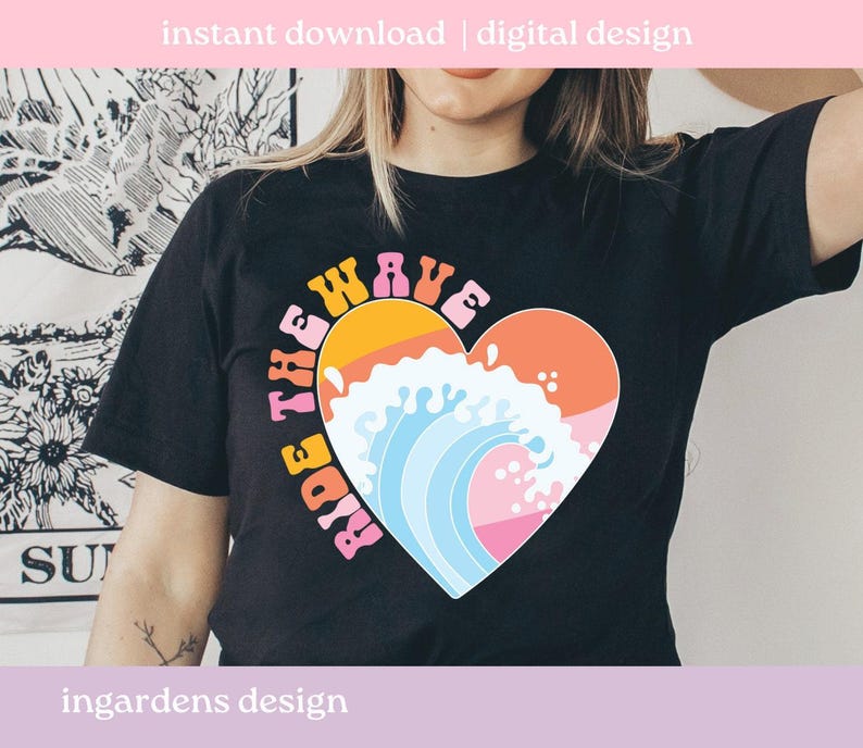 Surfen Sie die Welle SVG PNG, Sommer Design PNG, Sommer PNG svgdesign für T-shirt, Aufkleber und mehr Bild 7