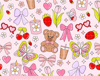 Trinket Moments Seamless Pattern, Digital Download, Seamless Pattern, Repeat Pattern