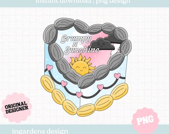 Grumpy Sunshine Cake PNG, Bookish png, Romance Bookish png, Digital Download Art for T-shirt, Sticker, Mug and More