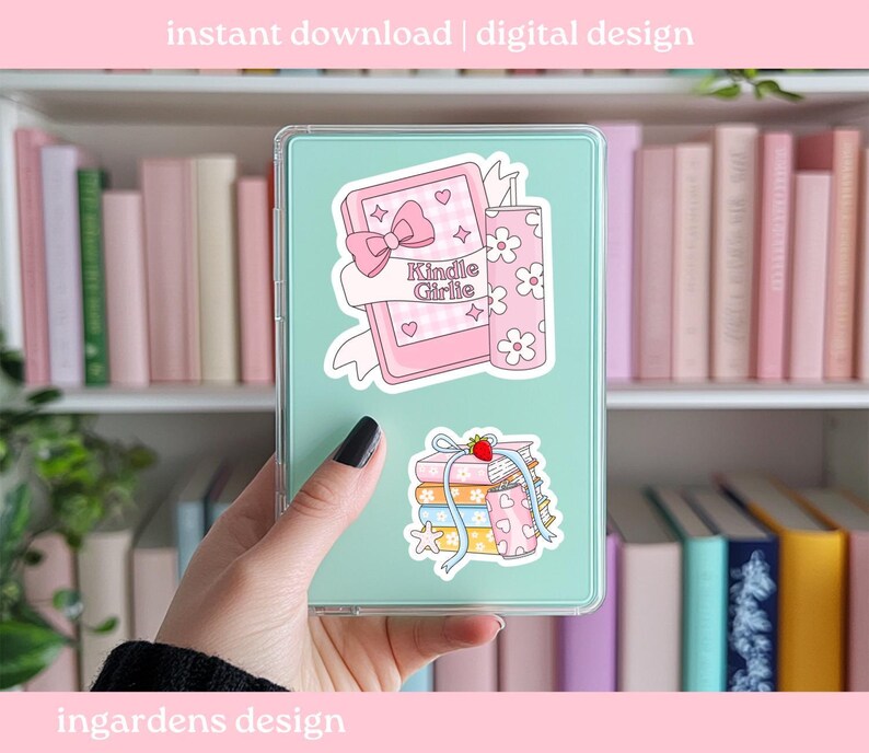 Kindle Girlie PNG, Kobo Girlie Bookish PNG, Booktok Original, Digital Download Art for T-shirt, Sticker, Mug and More image 8
