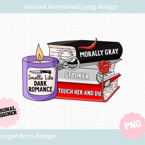 Huele a romance oscuro PNG, PNG de libros, PNG de romance de libros, Arte de descarga digital para camisetas, calcomanías, tazas y más imagen 1