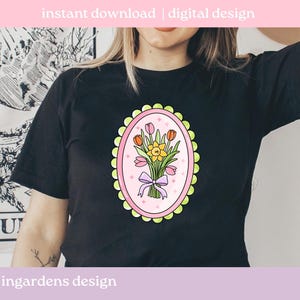 Spring Clipart PNG, Individual Spring Bunny Floral Bow Clipart Designs PNG, Digital download for t-shirt, mug, stickers and more image 9
