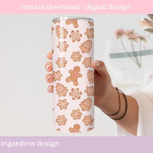 Lebkuchen nahtlose Muster PNG, Weihnachten frohe nahtlose Muster, digitaler Download, nahtloses Muster, sich wiederholendes Muster Bild 4