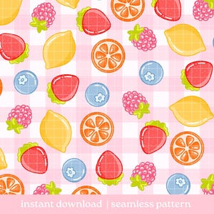 Fruit Seamless Pattern PNG, Digital Download, Seamless Pattern, Repeat Pattern