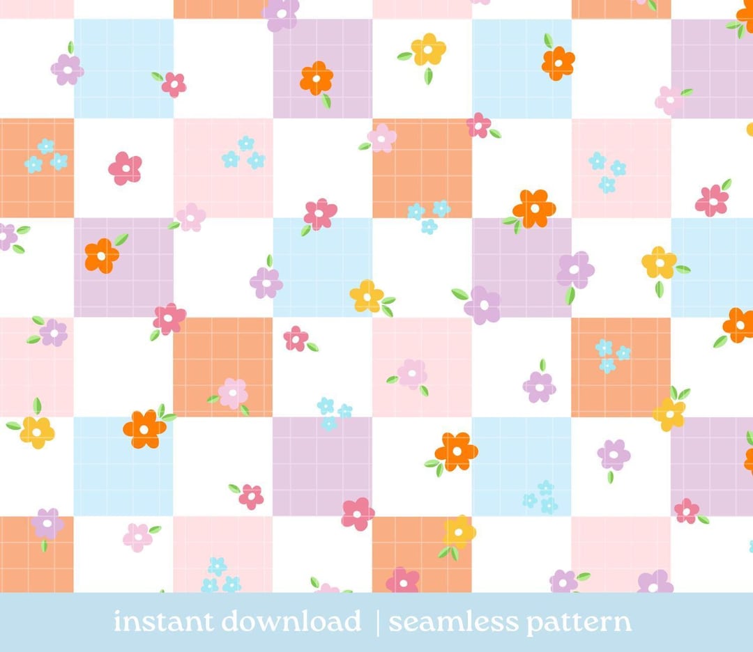 Mini Flower Pattern Animation Mini Floral Flower Seamless Pattern PNG, Digital Download, Seamless ...